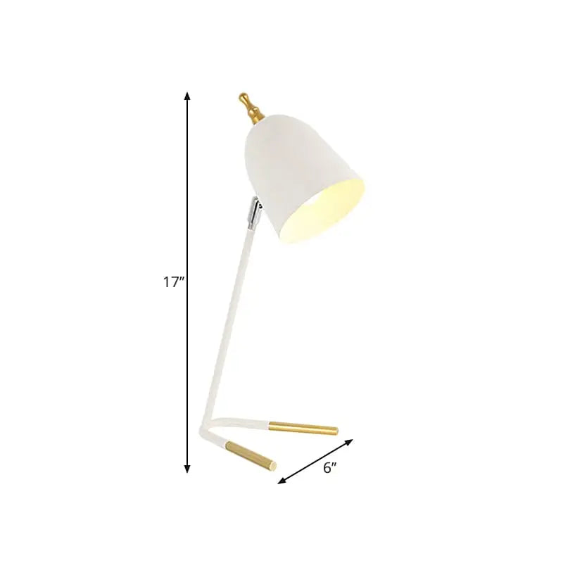 LumiDôme - Lampe de Table Métal avec Abat-jour en Dôme et Base en V - Rynova