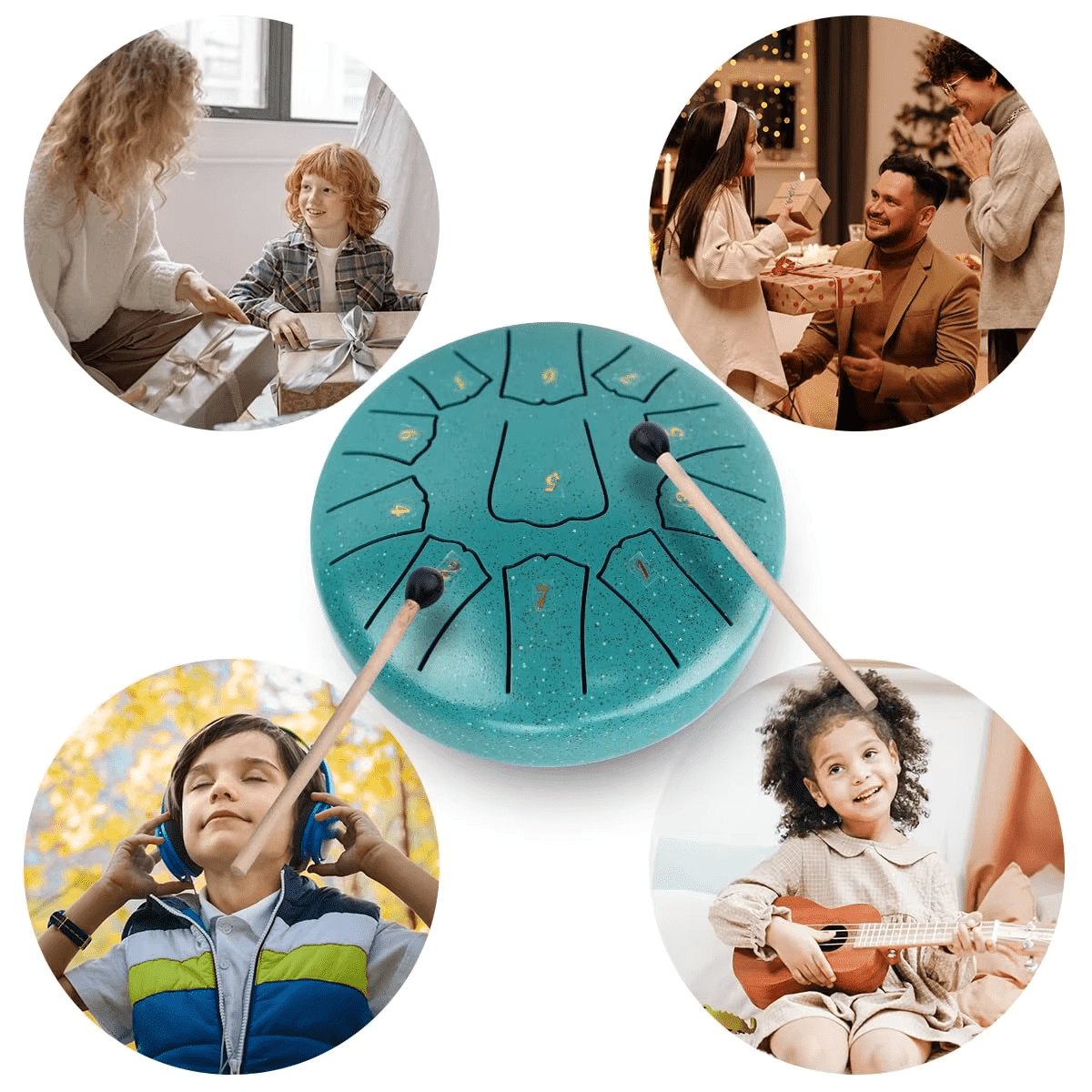 Zéphyr - Mini Tambour à Langue en Acier 6 Pouces, 11 Notes pour Yoga et Méditation - Rynova