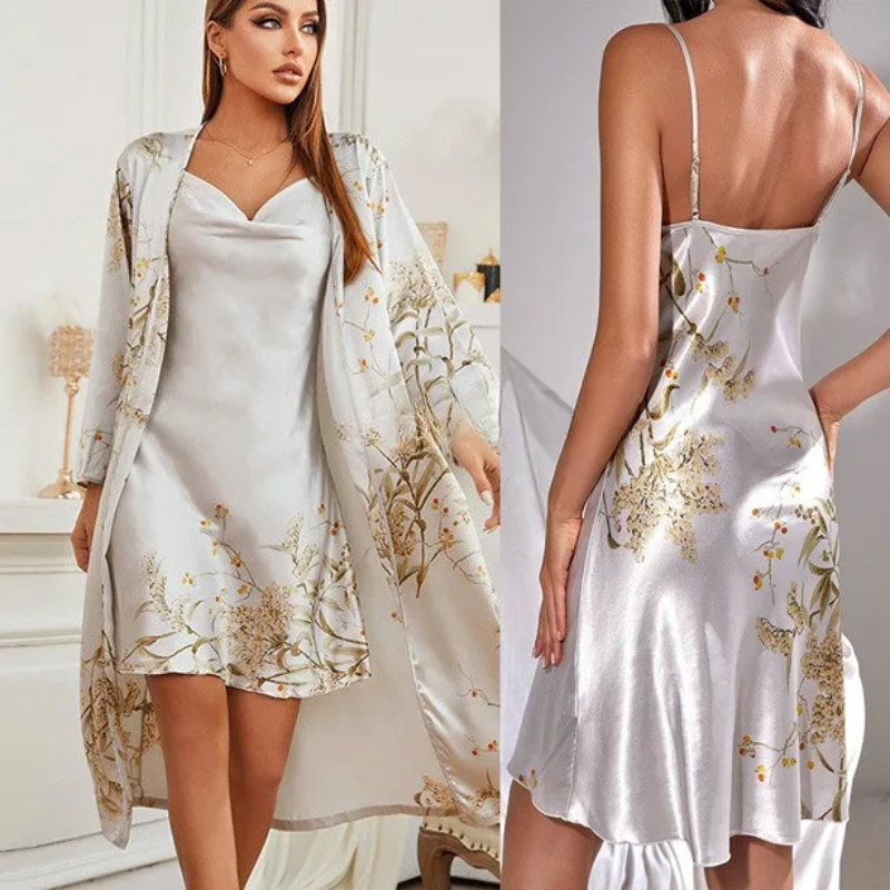 FleurSatinée – Kimono Élégant à Fleurs pour Femmes - Rynova