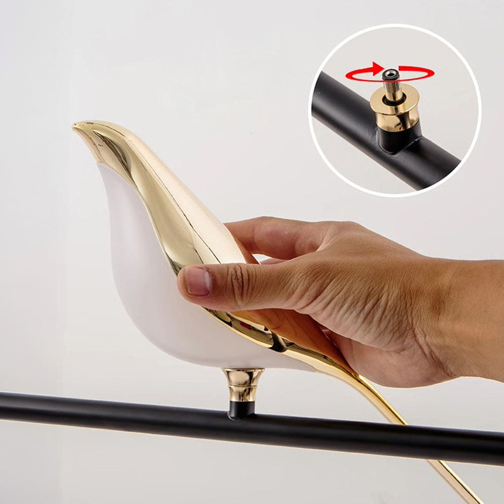 OiseauLumière - Lampe Suspendue LED Créative avec Anneaux et Oiseaux Décoratifs - Rynova