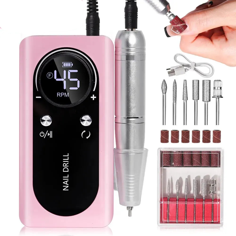 Machine Professionnelle à Ponceuse Ongles Rechargeable 45000RPM - Faible Bruit | Outil Manucure Salon - Rynova