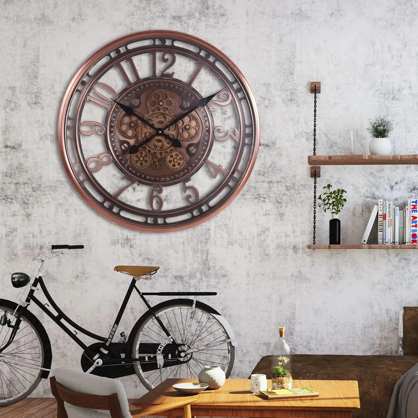 Horloge Vintage Cuivre – Élégance Industrielle pour Bureau et Maison - Rynova