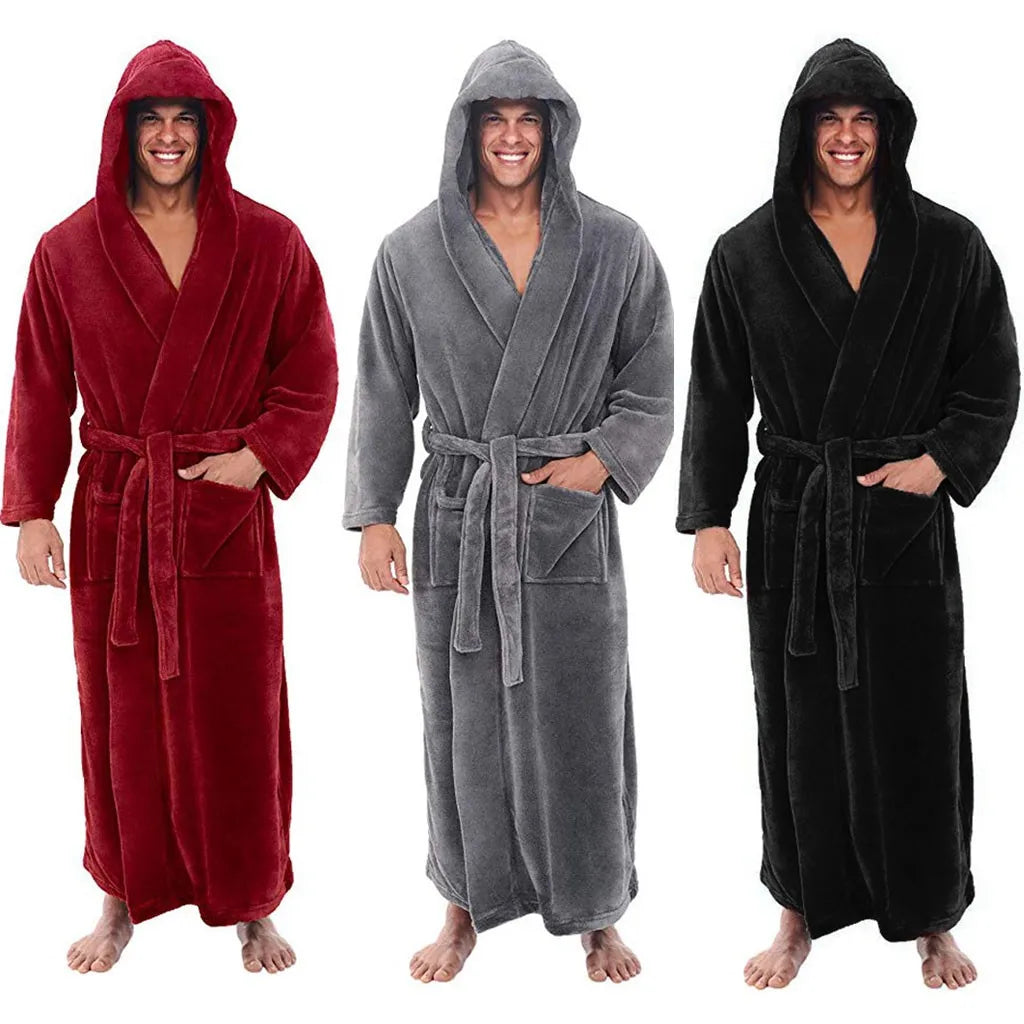 Robe De Chambre Homme Polaire Douce CityComfort – Peignoir Col Châle Ou Capuche Avec Poches & Ceinture