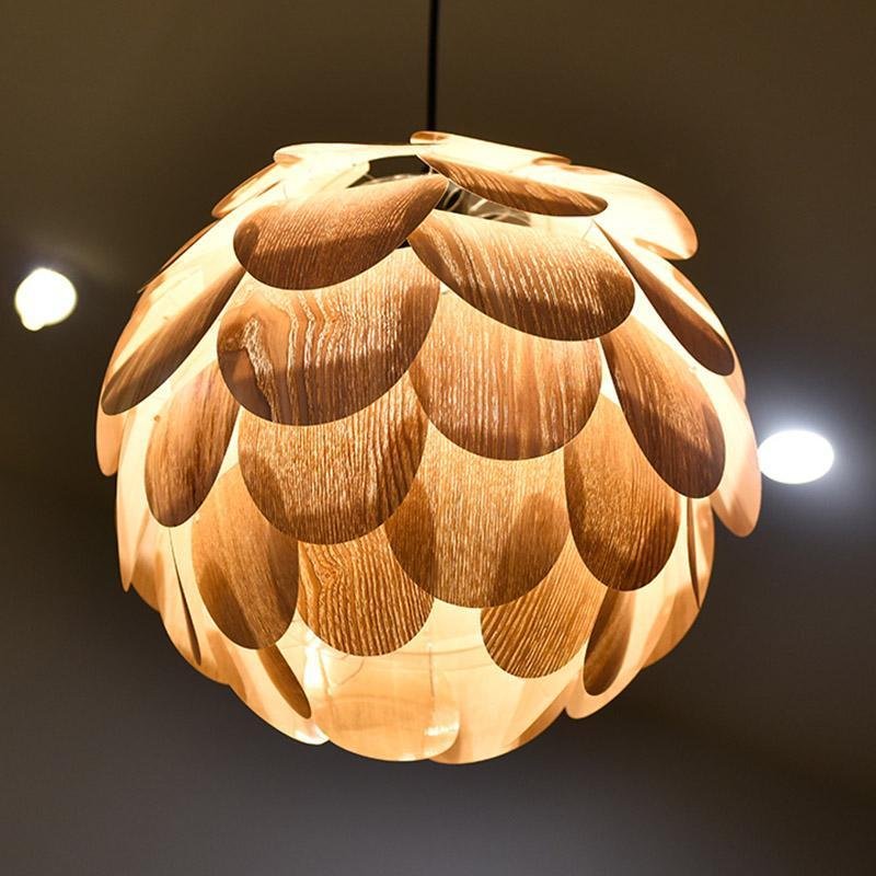 AnanasChic – Lampe suspendue en bois naturel - Rynova