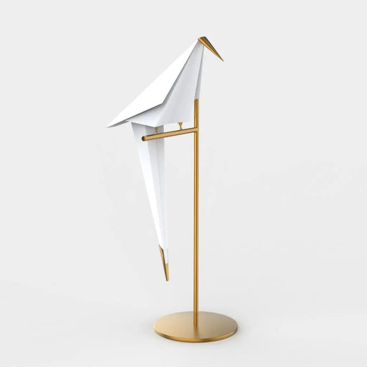 LumiOr - Lampe de Table Dorée avec Design Origami en Grue - Rynova