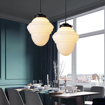 LumiNéo – Suspension Géométrique en Verre Givré Moderne - Rynova