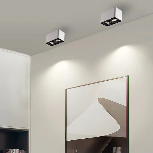 LumiCarré - Lampe de Plafond LED Carrée Ajustable avec Éclairage Dimmable en Trois Étapes - Rynova