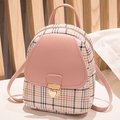 Mini Sac à Dos Élégant Pour Femme avec Fermeture Sécurisée-Style Plaid - Rynova