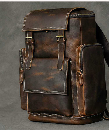 Voyageur - Sac à dos en cuir véritable pour homme, grand format 15,6" - Rynova