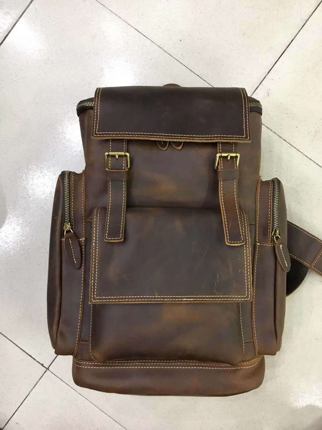 Voyageur - Sac à dos en cuir véritable pour homme, grand format 15,6" - Rynova