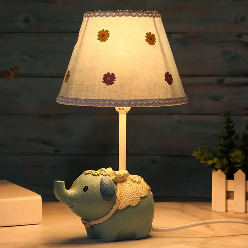 ÉlégantÉléphant - Lampe de Table avec Motif Floral et Base Éléphant - Rynova