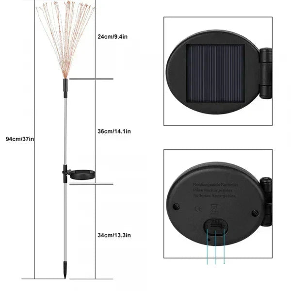 LumièreÉclat - Lumières Solaires Extérieures en Style Feu d'Artifice - Rynova