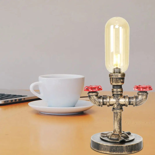 MecaLume - Lampe de Table Design Industriel avec Tuyau Métallique - Rynova