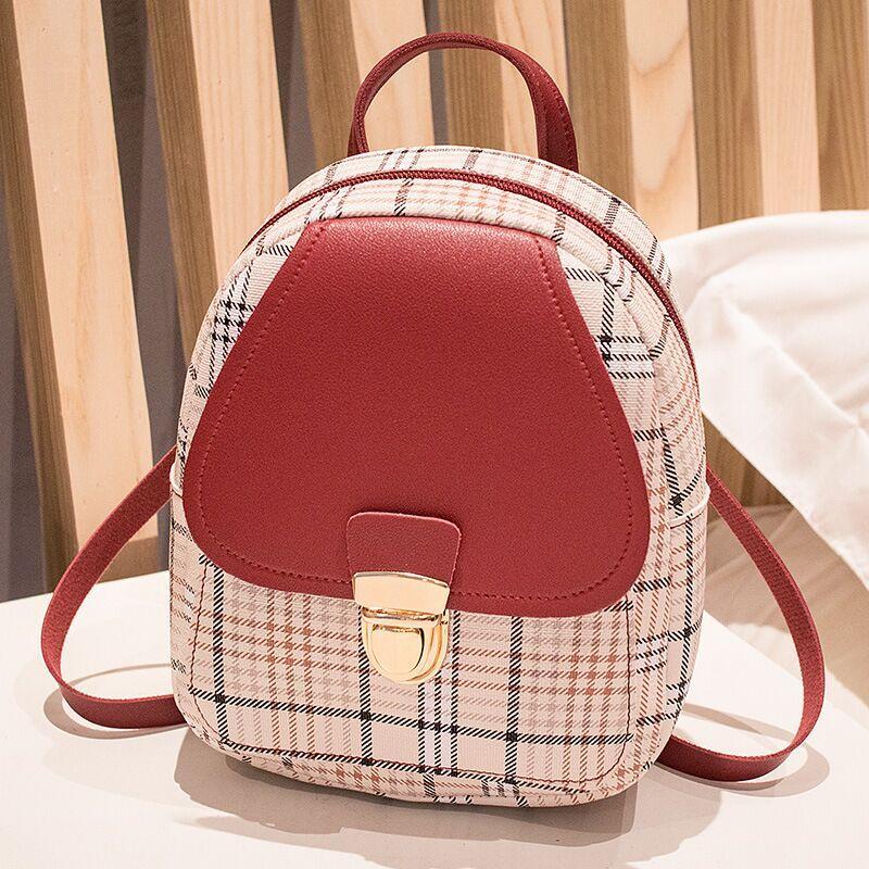 Mini Sac à Dos Élégant Pour Femme avec Fermeture Sécurisée-Style Plaid - Rynova