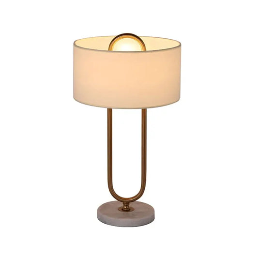 LichtAnna - Lampe de Table Moderne avec Abat-jour en Forme de Tambour et Socle Ovale - Rynova