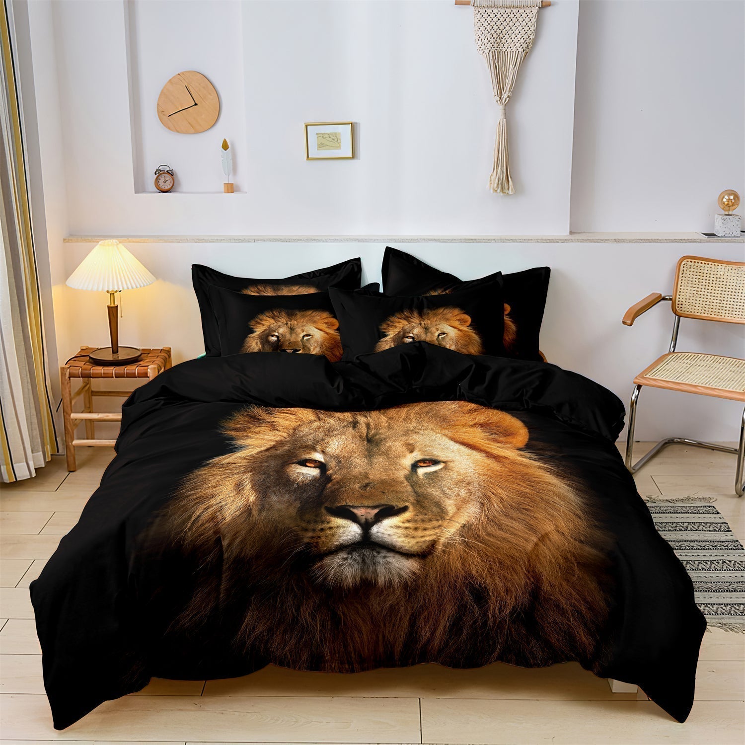 SafariLuxe - Housse de Couette Imprimé Lion Africain - Rynova