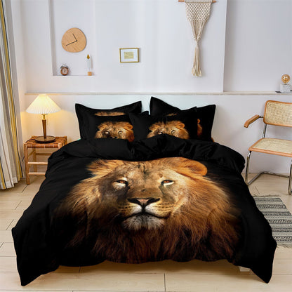 SafariLuxe - Housse de Couette Imprimé Lion Africain - Rynova