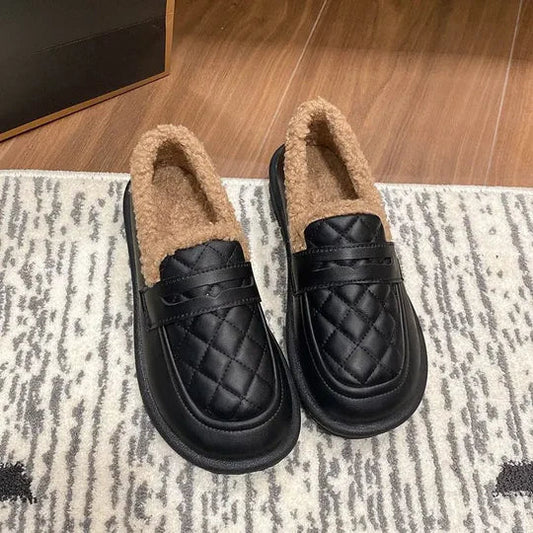 Elysée - chaussures en fleece d'hiver noires pour un confort optimal - Rynova