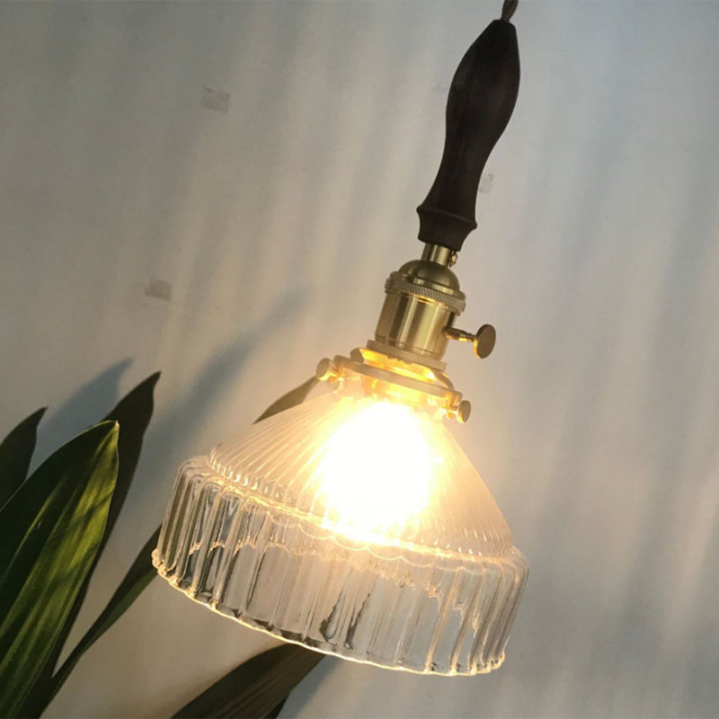 Élégance Loft - Lampe Suspendue en Verre Strié Transparent - Rynova