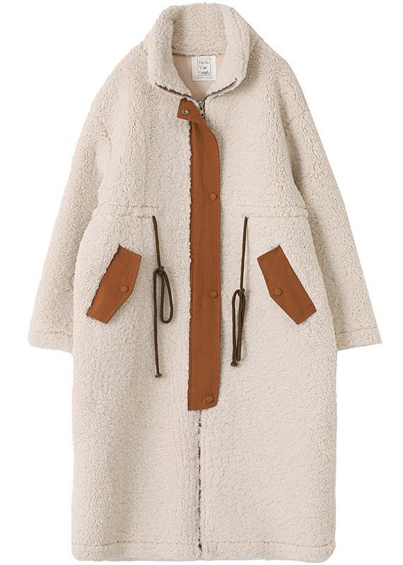 LuxeStyle - Manteau en laine abricot à col montant pour l'hiver - Rynova