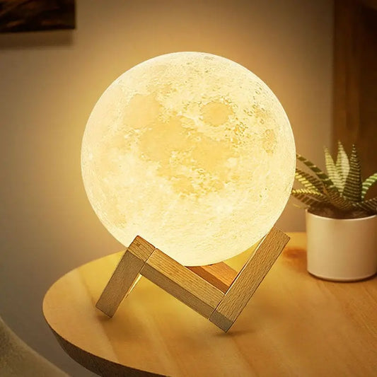 LunaGlow - Lampe de Table en Forme de Lune en Plastique - Rynova