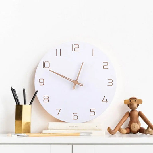 ScandiTime - Horloge Murale 3D en Bois Nordique pour Élégance Scandinave - Rynova