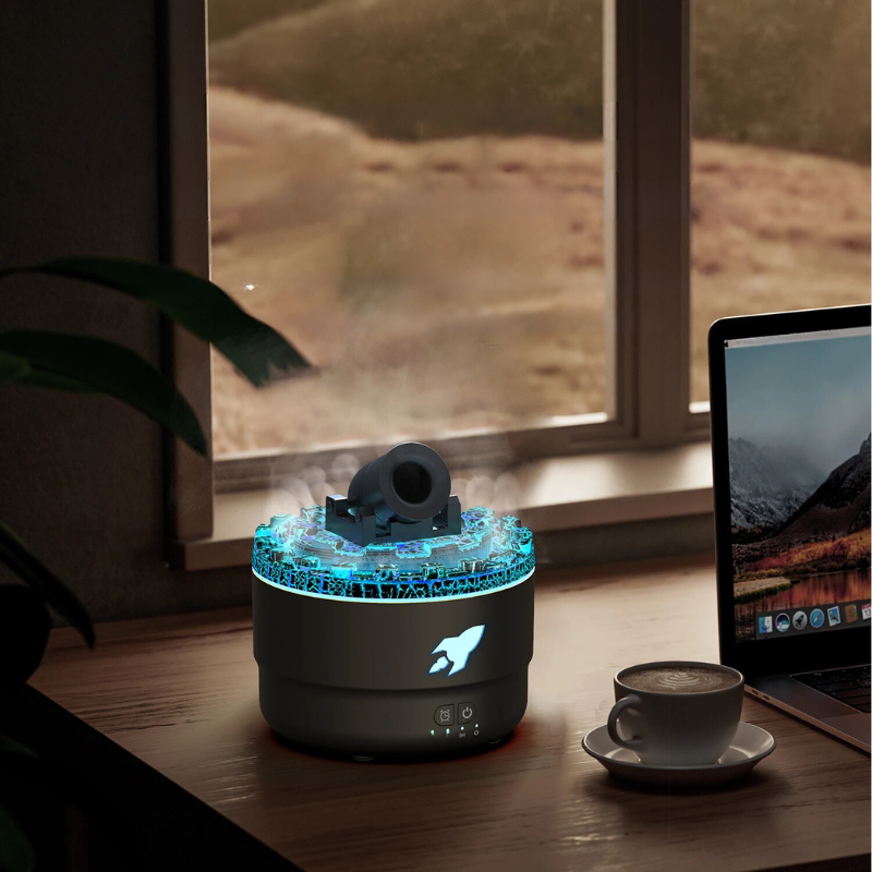 PureVolcan - Humidificateur d'Air Volcanique avec Diffusion d'Huiles Essentielles - Rynova