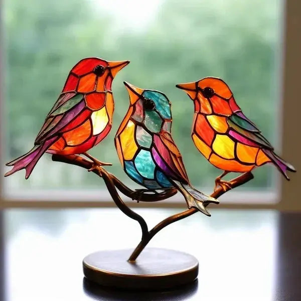 ArtVerre - Oiseaux en Verre Coloré Élégants pour une Décoration Raffinée - Rynova