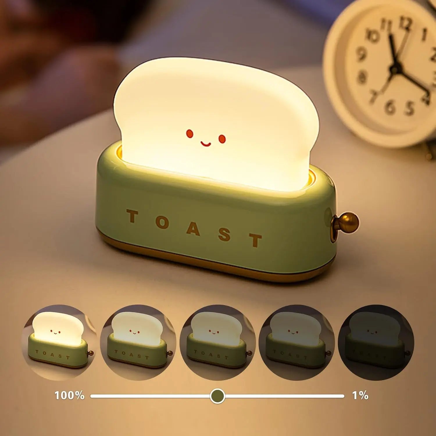 ToastGlow - Lampe de Nuit Rechargeable en Forme de Tranche de Pain - Rynova