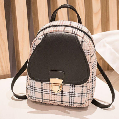 Mini Sac à Dos Élégant Pour Femme avec Fermeture Sécurisée-Style Plaid - Rynova