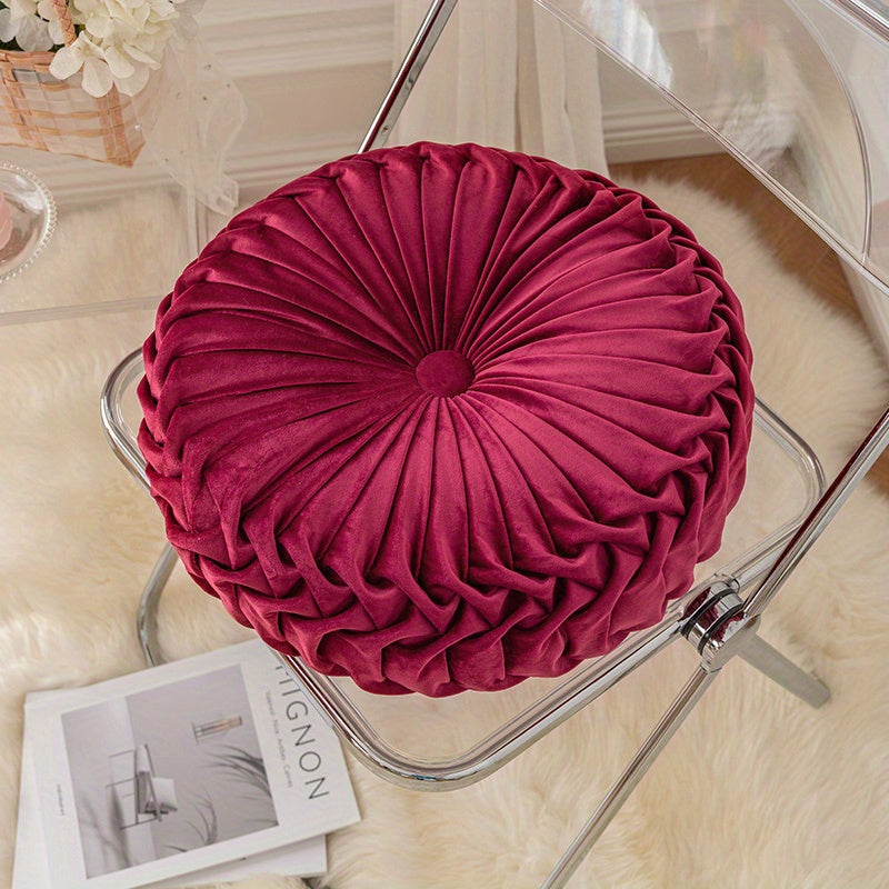 VelouCoussin - Coussin rond en velours doux pour salon et bureau - Rynova