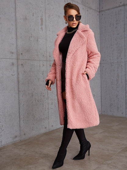 Élégance Rose - Manteau teddy doux et tendance pour l'hiver - Rynova