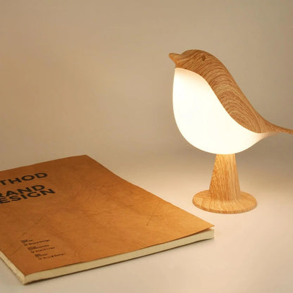 OiseauLumi - Lampe de Nuit en Bois Élégante - Rynova