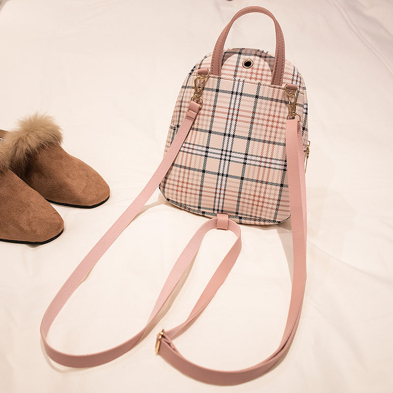 Mini Sac à Dos Élégant Pour Femme avec Fermeture Sécurisée-Style Plaid - Rynova