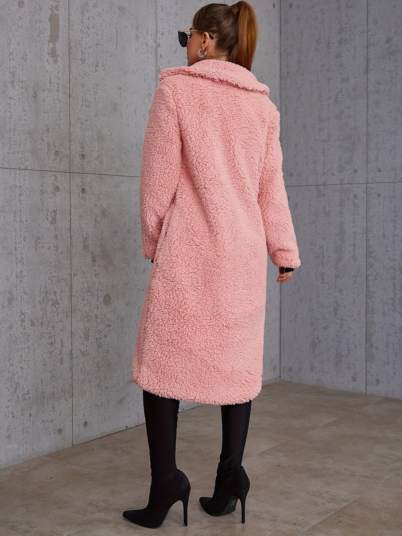 Élégance Rose - Manteau teddy doux et tendance pour l'hiver - Rynova