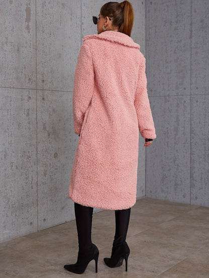 Élégance Rose - Manteau teddy doux et tendance pour l'hiver - Rynova