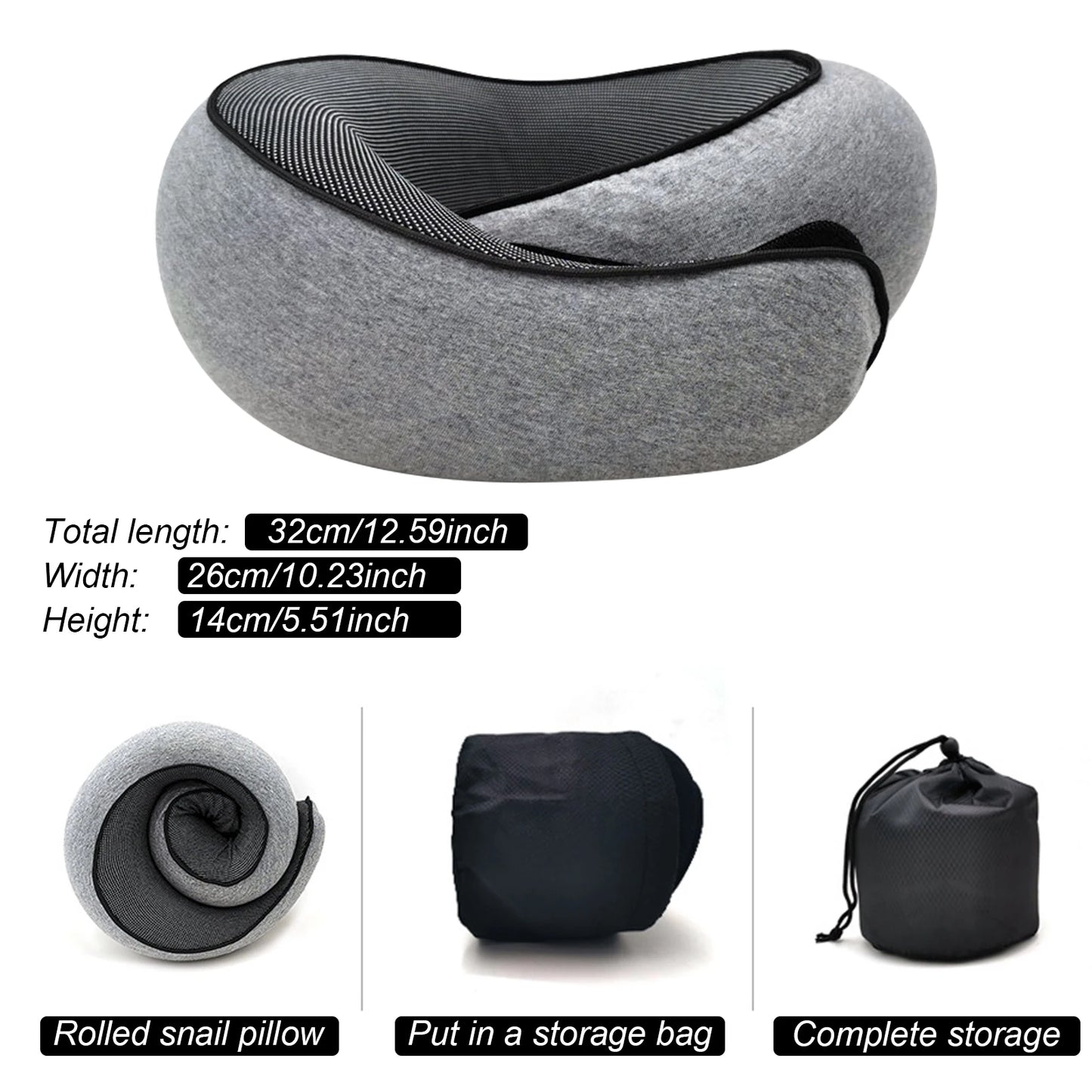 Oreiller de Voyage Ergonomique - Confort Mémoire de Forme - Rynova