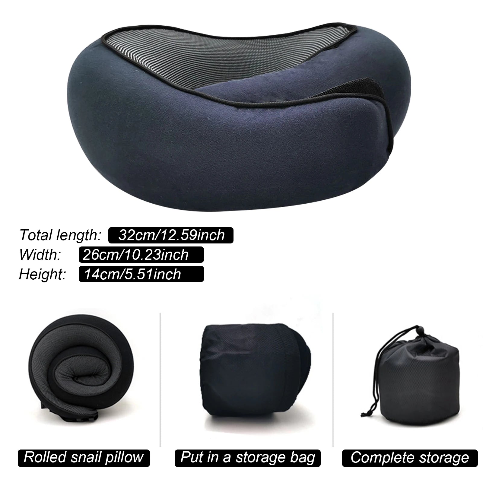 Oreiller de Voyage Ergonomique - Confort Mémoire de Forme - Rynova