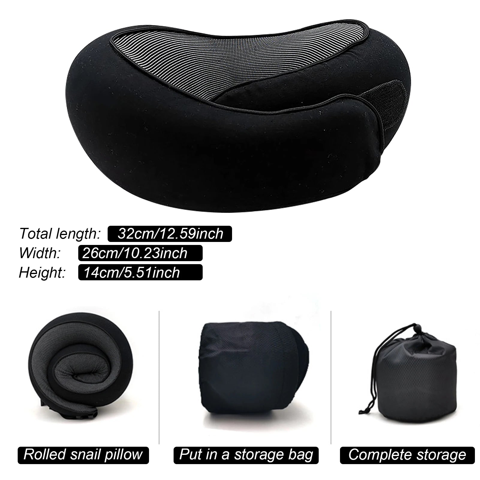 Oreiller de Voyage Ergonomique - Confort Mémoire de Forme - Rynova