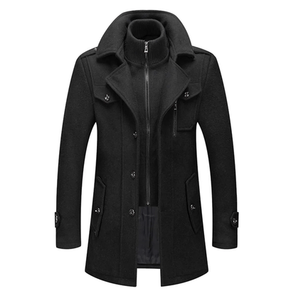 Tobias - Manteau d'hiver noir pour homme à deux pièces, élégant et chaud - Rynova