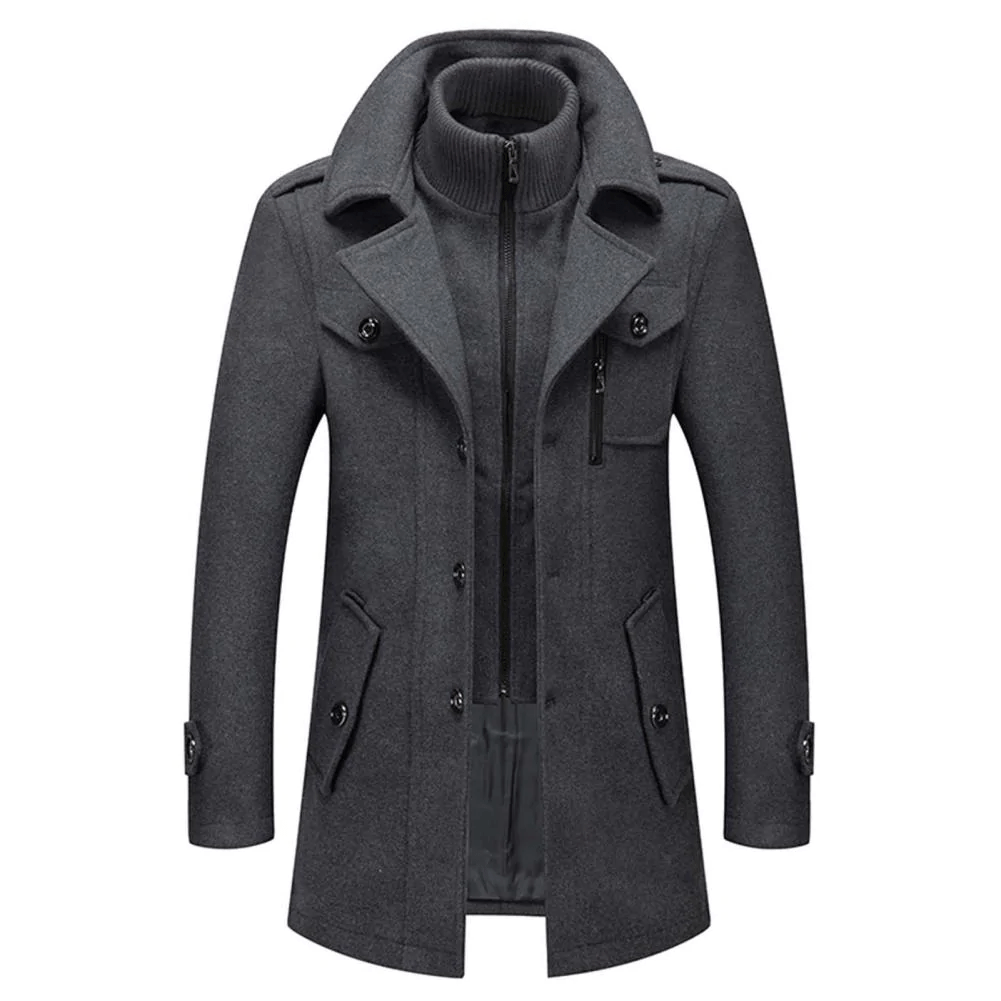 Tobias - Manteau d'hiver noir pour homme à deux pièces, élégant et chaud - Rynova