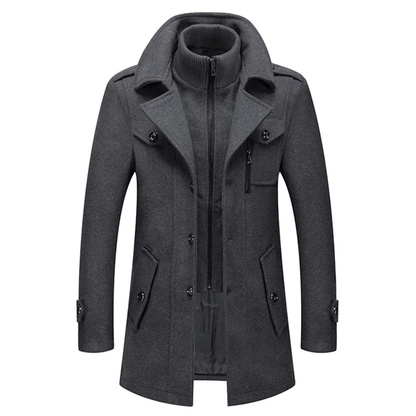 Tobias - Manteau d'hiver noir pour homme à deux pièces, élégant et chaud - Rynova