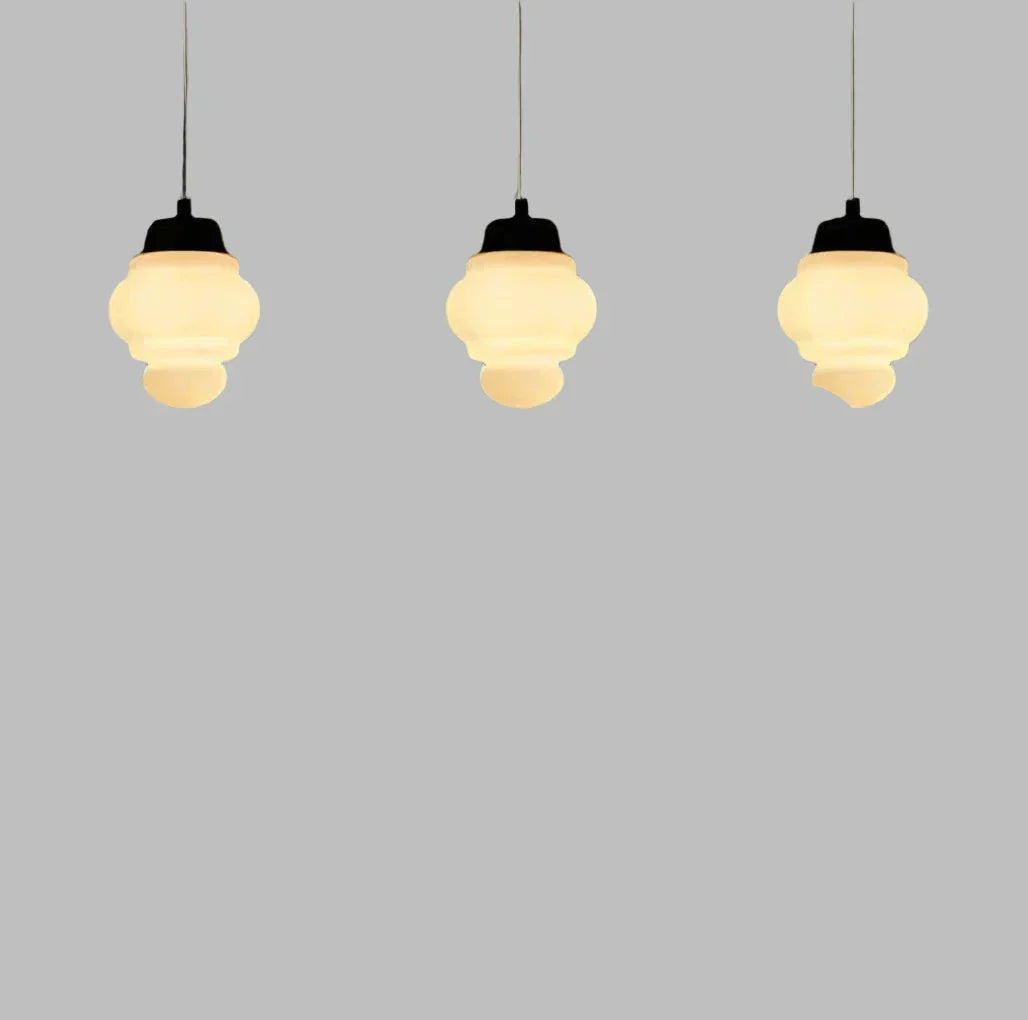 LumiNéo – Suspension Géométrique en Verre Givré Moderne Rynova