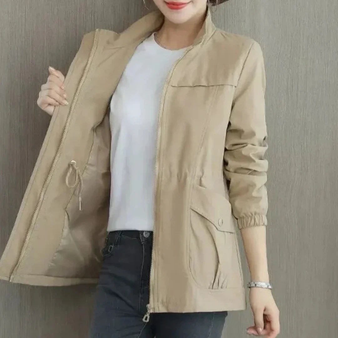 Luxe Élégance - Trench-coat d'hiver beige pour femme Emma - Rynova