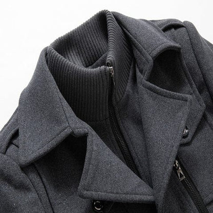 Tobias - Manteau d'hiver noir pour homme à deux pièces, élégant et chaud - Rynova