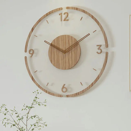 ScandiTime - Horloge Murale Silencieuse en Bois Vrai 35 cm - Rynova