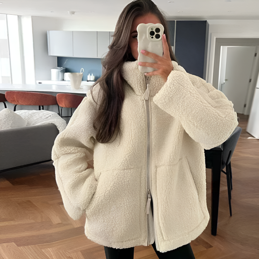 Mila Chic - Veste en teddy polaire beige pour un confort stylé - Rynova