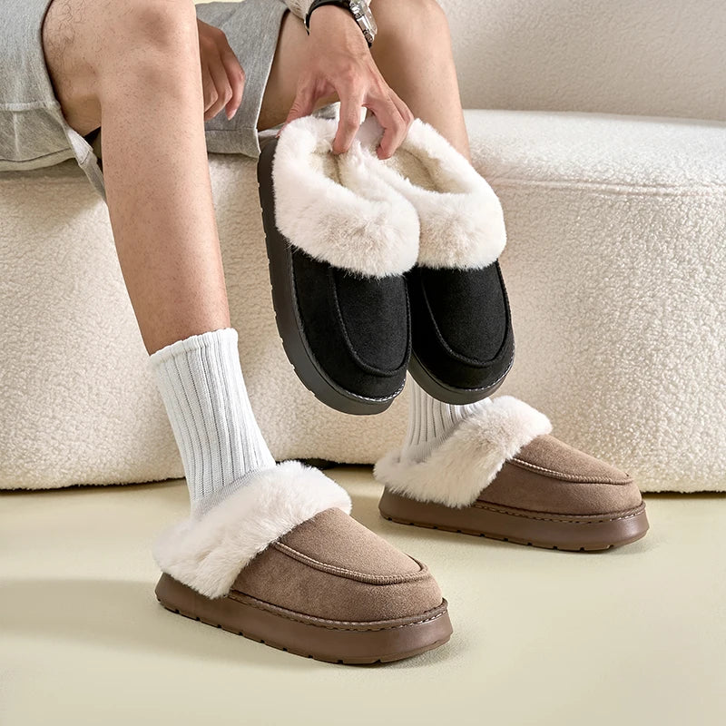 ConfortCoton - Chaussons d'Hiver en Coton pour Homme - Rynova