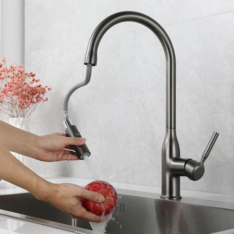 AquaFlexi – Robinet de Cuisine avec Douchette Extractible en Acier Inoxydable - Rynova