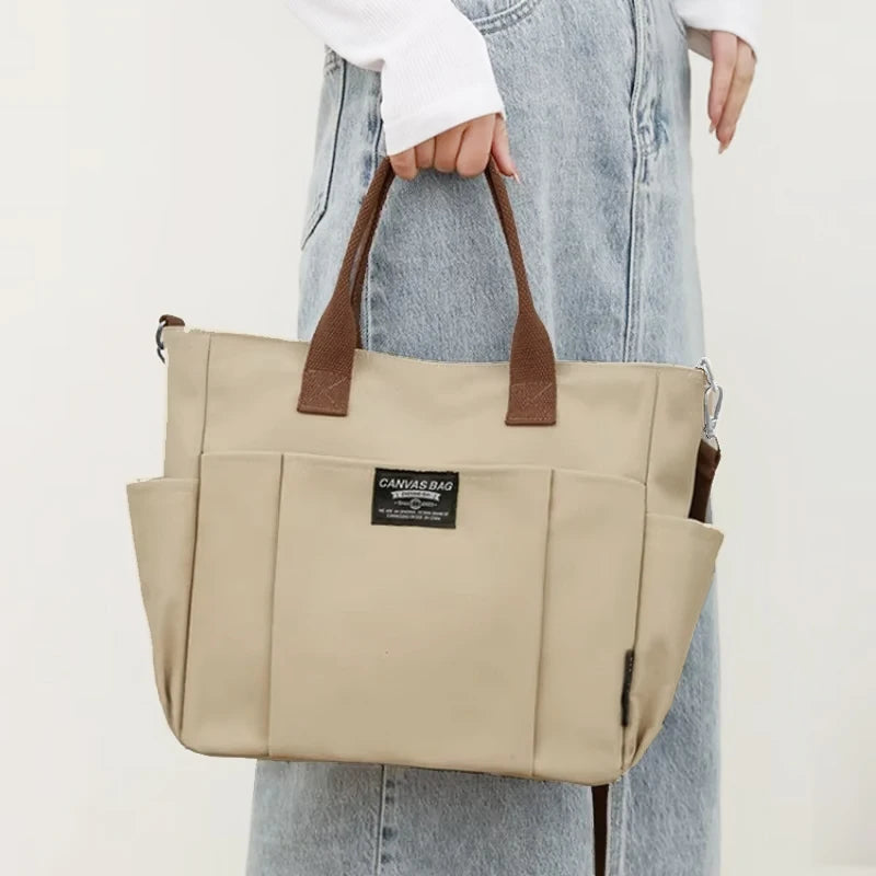 Sac Minimaliste Urbain pour Femme – Grand Fourre-Tout en Toile avec Bandoulière - Rynova